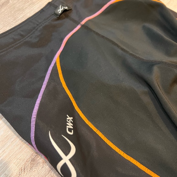 CW-X Black Compression Leggings with Multicolor Stripes - Picture 4 of 5